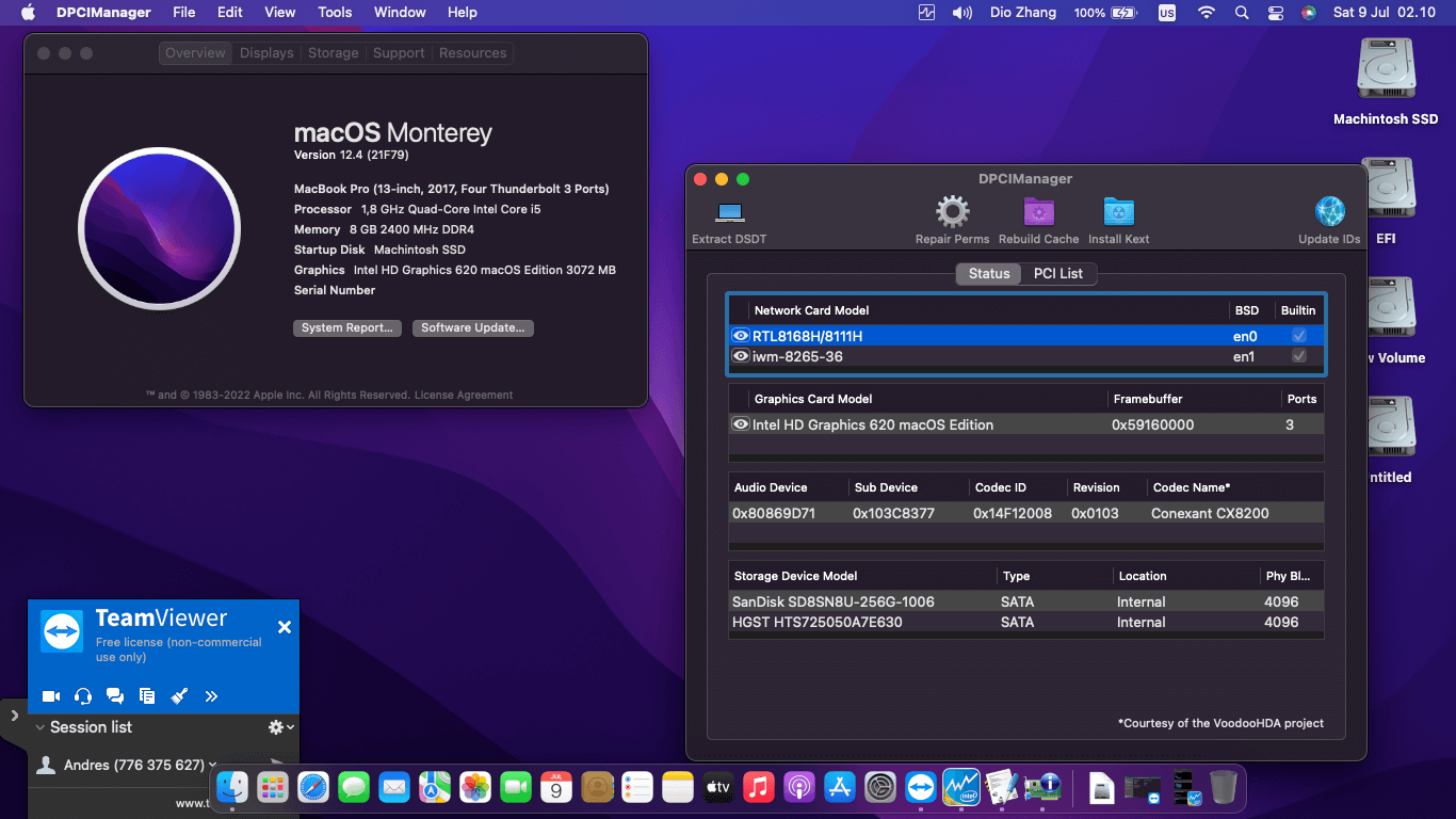 Success Hackintosh macOS Monterey 12.4 Build 21F79 in HP ProBook 430 G5